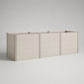 Fioriera rialzata rettangolare da esterno a 3 scomparti in composito di fibre di legno e HDPE, Bianco/Grigio chiaro, 180 x 60 x 60 cm
