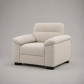 Poltrona imbottita a 1 posto in tessuto crema con braccioli, 100 x 88 x 90 cm