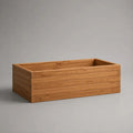 Fioriera rialzata rettangolare in legno marrone da esterno, 100 x 40 x 40 cm