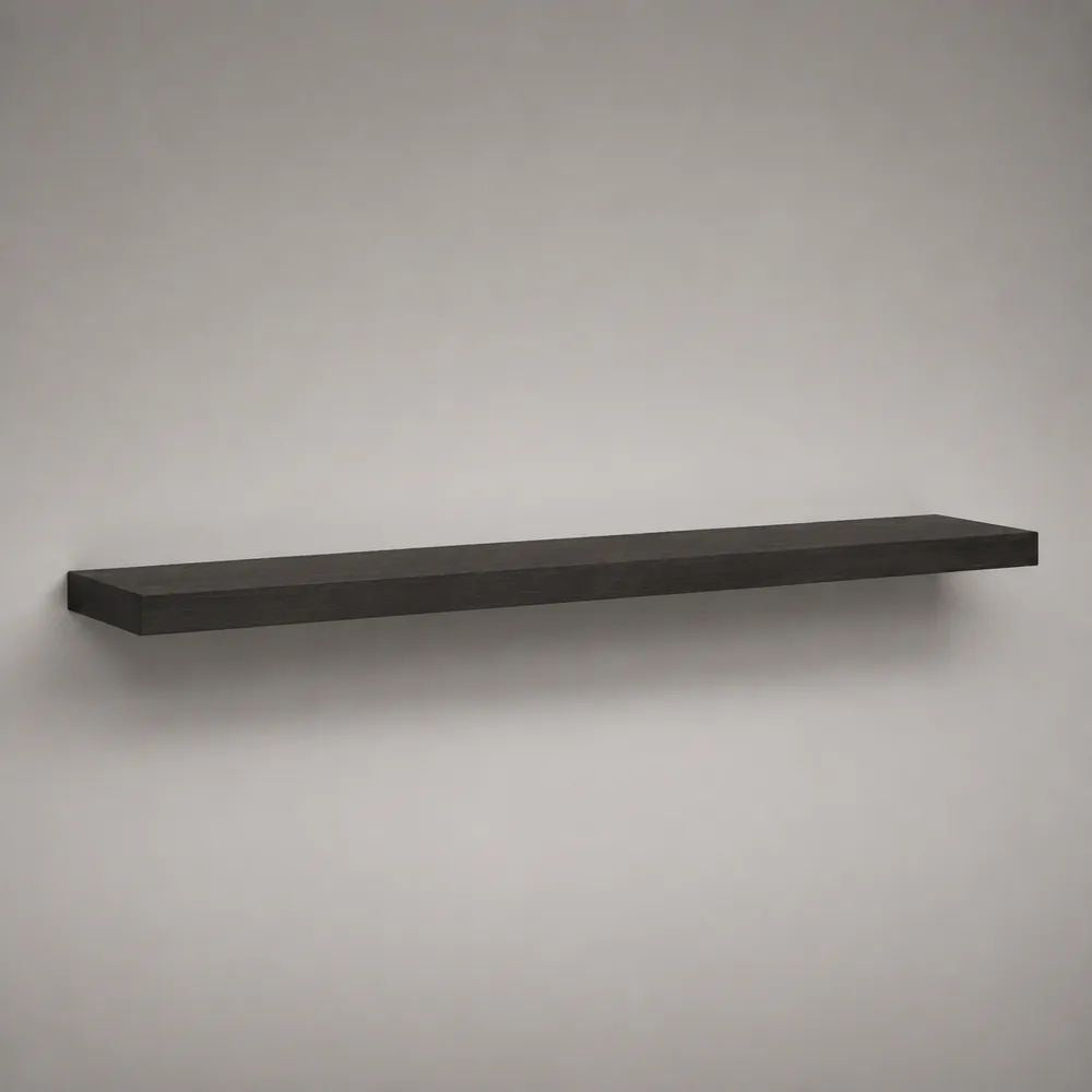 Mensola da parete sospesa in MDF con staffa nascosta, marrone scuro, 80 x 20 x 4 cm